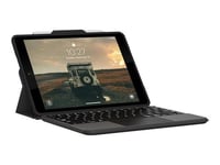 UAG Rugged Bluetooth Keyboard w/Trackpad (French) - Clavier et étui (boîtier de clavier) - avec trackpad - rétro-éclairé - Bluetooth - Français - noir, cendre clavier, noir, cendre étui - Pour la vente au détail - pour Apple 10.2-inch iPad (7ème