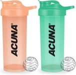 ACUNA Shaker Bottle 700ml ( Pack Of 2), Gym Fitness Supplement Shaker Bottle Wi