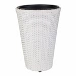 Cache-pot Alexandra House Living Blanc Fer Rotin Plastique 28 x 40 x 28 cm