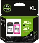 302 Xl Cartouche 302 Remanufacturées Pour Hp 302 Pour Encre 302 Pour Hp 302 Xl Pour Hp Officejet 3831 Cartouche 3833 3830 Envy 4527 4520 4525 Deskjet 3630 3632 3639 (Cartouches 302 Noir Et Couleur)