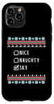 iPhone 11 Pro Nice, Naughty, Sky Christmas Ugly Sweater Style Case