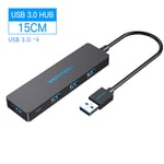 Vention 4-Port USB HUB 3.0 2.0 Ultra Slim Data Hub Type-c HUB pour Macbook, Mac Pro/mini, iMac, Surface Pro, XPS, Notebook PC, USBC HUB, CHKBB