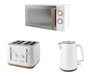 Matt White fast Boil Kettle 4 Slice Toaster & Microwave Matching Kitchen Set