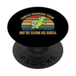 Turtle Running Team We're Slow As Shell Running Marathon PopSockets PopGrip Adhésif