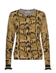 Coster Copenhagen Sweater In Pyton Print Stickad Tröja Gul [Color: YELLOW PYTON ][Sex: Women ][Sizes: L ]