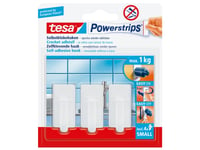 Tesa Powerstrips Small - Självhäftande Krok - Vit (Paket Om 3)