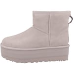 UGG Femme Mini Plateforme Classique Botte Tendance, Fumé pâle, 40 EU