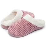 Kuako Chaussons Doublées en Peluche Femme Anti-dérapant À Mémoire D'intérieur Hiver Confort Chauds Accueil Pantoufles, Mauve, 36/37 EU