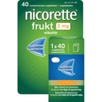 Nicorette Frukt Sugtablett 2 mg Komprimerad sugtablett 2 mg Nikotin 40 tablett(er)