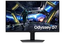 Samsung Écran PC Gaming Odyssey G70D, Taille 27", Dalle IPS, Résolution UHD 4K (3840x2160), 144 Hz, Inclinable, VESA 100x100, Contraste 1000:1, Eye Saver Mode, Flicker Free, HDMI (1,4), LS27DG702EUXEN