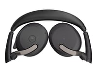 Jabra Evolve2 65 Flex MS Stereo - Micro-casque - sur-oreille - Bluetooth - sans fil - Suppresseur de bruit actif - USB-C - noir - Certifié pour Microsoft Teams