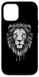 Coque pour iPhone 13 Distressed White Paint Art Lion Lions