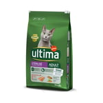 6 kg + 1,5 kg / 8 kg + 2 kg gratis! 7,5 kg / 10 kg Ultima Cat - Sterilized Laks & byg  (10 kg)