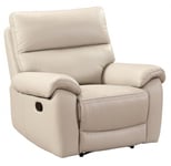 Rocco Cream Leather Recliner Armchair