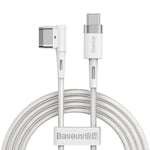 Baseus Zink Magnetisk L-formet Lader Macbook 60W, 2m - Hvit