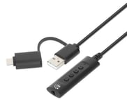 Manhattan USB-C &amp; USB-A to 3.5 mm Stereo Audio Aux Adapter Cable,