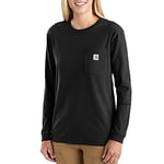 Carhartt Women's Loose Fit Heavyweight Long-Sleeve Pocket T-Shirt, Black, S