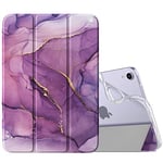 MoKo Coque Compatible New iPad Mini 7 (A17 Pro) 2024, Etui pour iPad Mini 6ème Génération 2021 (8,3 Pouces), Étui pour iPad Mini 6, Housse Translucide TPU Souple pour iPad Mini 7, Violet d'or Marbré