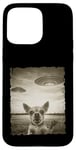 Coque pour iPhone 15 Pro Max Chihuahua Chien Selfie Vieux Téléphone Photo Drôle Observation OVNI