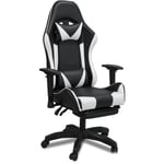 Jopassy - Chaise de jeu Chaise Gaming Ergonomique Fauteuil Gamer Chaise de bureau chaise gamer Racing Chaise pivotante Réglable Noir/Blanc