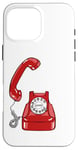 Coque pour iPhone 16 Pro Max Cadran rotatif vintage - Téléphone filaire - Couleur graphique rétro