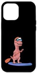 Coque pour iPhone 14 Pro Max Sup Stand Up Paddle Board Dinosaure Drôle Planche à Pagaie