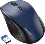 Souris Sans Fil, 2.4G Silencieuse Souris Optique 4800 Dpi 6 Dpi Ajustables 6 Boutons Récepteur Nano Usb Compatible Avec Windows, Mac, Macbook, Linux, Etc -Bleu