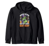 Spooky Halloween Witch Baby Bump for Pregnant Woman Zip Hoodie