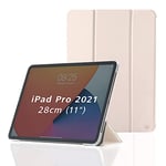 Hama iPad Pro 2020/2021 Case 11 inch (Flip Case for Apple Tablet, Case with Stand Function, Transparent Back, Magnetic Cover, Pink, Pink, iPad Pro 2021