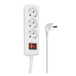 Hama Multiprise 3 Prises 16A avec Interrupteur (Rallonge multiprises 3m, Bloc 3 prises Type F Schuko, Idéal Bureau PC luminaires, Atelier, Meuble TV, Garage )Blanc