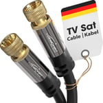 Câble Satellite,Câble Antenne TV,Coaxial-0,5 m-Câble Sat 4K avec connecteurs F en métal-Disponible en 0,5-30 m (pour radio/TV,DVB-T,DVB-C,DVB-S/DVB-S2,internet,noir)