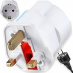 Adaptateur De Prise Adaptateur Multiprise Prise Schuko Avec Prise Avec Contact De Terre Adaptateur De Prise Compatible Pour Bureau, Maison Ou Voyage Fusible Intégré Norme Ce 3000W [MUL212802]