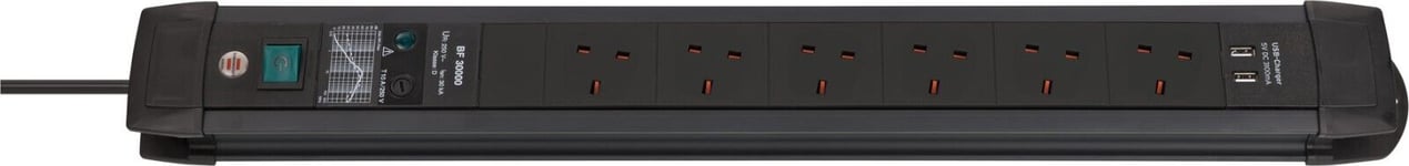 Brennenstuhl Extension With Lead USB Charging & Surge Protection to 30,000 A