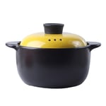 Casserole,hob Ceramic cookware Clay pan Earthenware pan Healthy Soup hot pan Casserole with Colored lid Slowly Cook Yellow 2.64quart