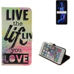 360° wallet case protective cover for Sharp Aquos R5G Design love