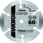 WORX WA5048 WORXSAW 115mm 60Grit Compact Circular Saw Diamond Blade Ceramic Tile