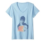 Womens Bruce Lee Dragon Epic Bust Shot Vintage V-Neck T-Shirt