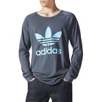 adidas Men's Trefoil Tech Raglan Long Sleeve T-Shirt, Men, T-Shirt, Trefoil Tech Raglan Longsleeve, Utility Blue, Large