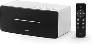 D12 Haut-Parleur de Bureau Bluetooth, Son Stéréo 70W avec DSP, Entrées RCA/AUX/Bluetooth, Télécommande sans Fil, Enceinte Multimédia pour PC/Smartphone/TV - Blanc