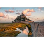 Tableau sur verre synthétique mont-saint-michel 65x97 cm - Fabriqué en France