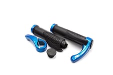 2x Poignées de guidon avec Bar Ends pour vélo ou VTT noir / bleu, 133 mm