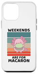 Coque pour iPhone 12 mini Les week-ends Axolotl Vintage Cute sont réservés aux amateurs de macarons