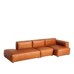 HAY - Mags Soft Low 3 Seater Combination 3 Right - Dark Grey Stitching - Cat.6 - Sense Cognac - Soffor