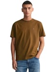 Gant Mens T-Shirts - Brown Cotton - Size Medium