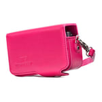 MegaGear MG1210 Sony Cyber-shot DSC-HX99, DSC-HX95, DSC-HX80, DSC-HX90V, DSC-WX500 Leather Camera Case with Strap - Hot Pink