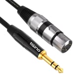 Câble XLR vers Jack 6,35 mm, Câble XLR Femelle vers Jack Stéréo TRS 6.35 mm pour Hautparleur, Microphone, Amplificateur, Mixeur- 3M