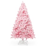 AGM Sapin de Noël Artificiel de 2,1 m, Rose floqué de Neige avec 1200 Branches, Sapin de Noël extérieur pour décorations de Noël