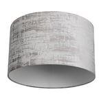 REV Abat-jour rond vintage en coton de haute qualité de 42 cm de diamètre - Abat-jour de rechange pour suspension et lampadaire - Gris - Culot E27