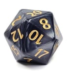 Jumbo D20 Pearl Black/Gold  (40mm)