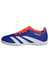 adidas Predator Club Junior Football Boots Turf Chaussures, Lucid Blue/Cloud White/Solar Red, 28.5 EU